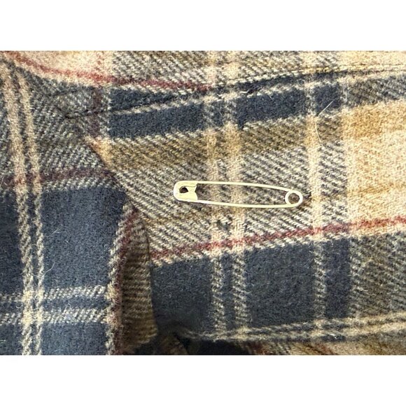 Vintage Juicy Couture Navy Plaid Wool Cashmere Coat Jacket Belted Hooded Size 2 - Picture 13 of 16